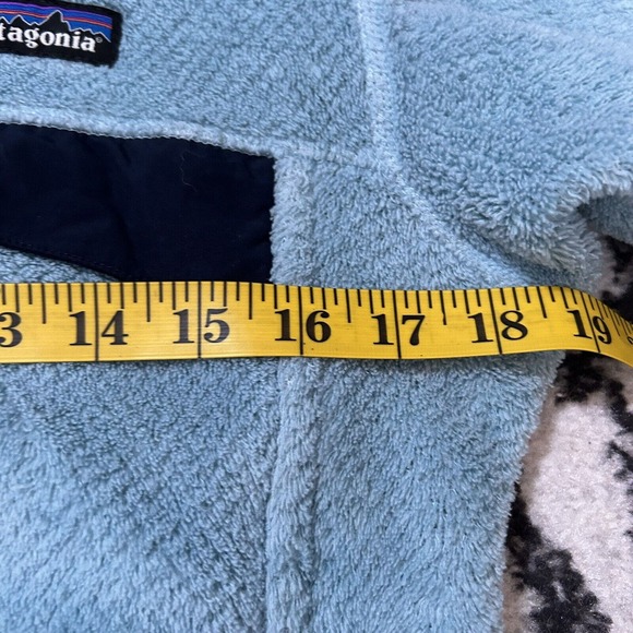 Patagonia Jacket Womens S Small blue Fleece Snap Buttons Pockets Logo - Picture 5 of 6